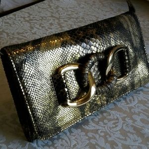 Michael Kors Authentic Daria Gold Python Purse